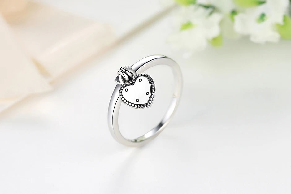 925 Sterling Silver Rings For Women Original Crown Love Heart Wishbone Engagement Wedding Rose Gold Crystal Ring Luxury Jewelry