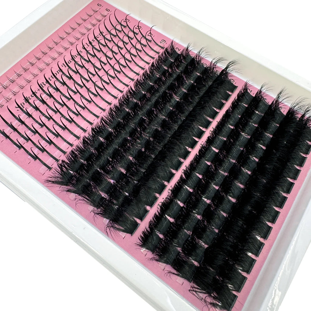 60D-200D Bottom&Spiky Lashes Clusters Volume Individual Lashes Cluster Extensions Spikes Lashes Clusters DIY Fairy/Manga Eyelash