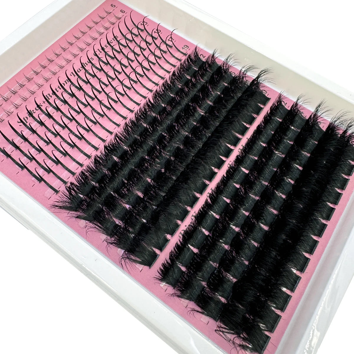 60D-200D Bottom&Spiky Lashes Clusters Volume Individual Lashes Cluster Extensions Spikes Lashes Clusters DIY Fairy/Manga Eyelash