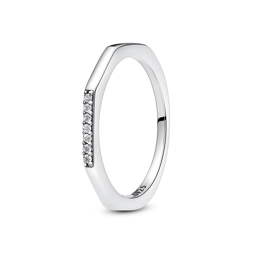 925 Sterling Silver Rings For Women Original Crown Love Heart Wishbone Engagement Wedding Rose Gold Crystal Ring Luxury Jewelry