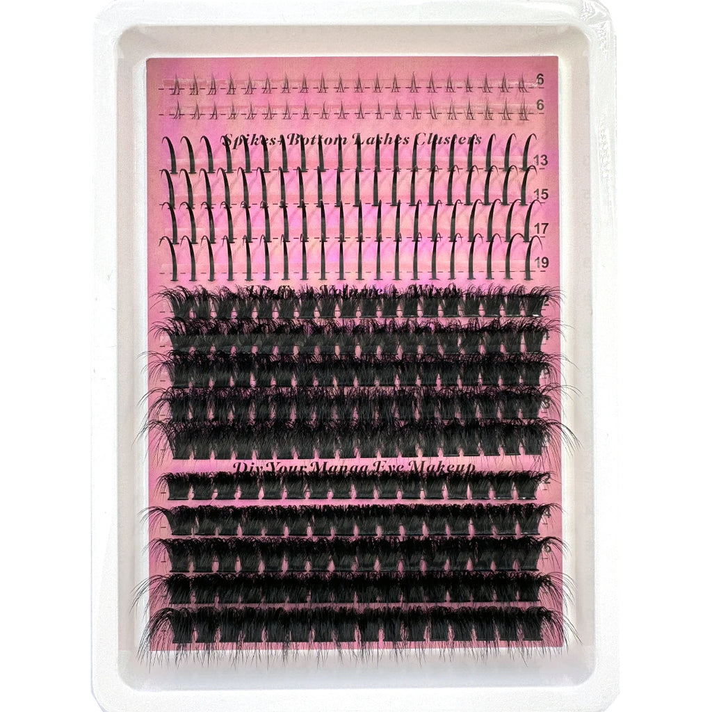 60D-200D Bottom&Spiky Lashes Clusters Volume Individual Lashes Cluster Extensions Spikes Lashes Clusters DIY Fairy/Manga Eyelash