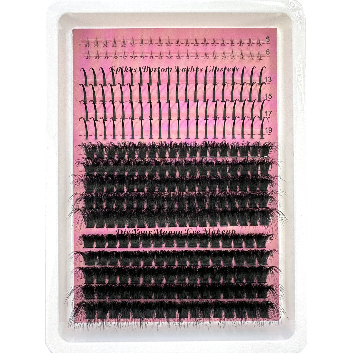 60D-200D Bottom&Spiky Lashes Clusters Volume Individual Lashes Cluster Extensions Spikes Lashes Clusters DIY Fairy/Manga Eyelash