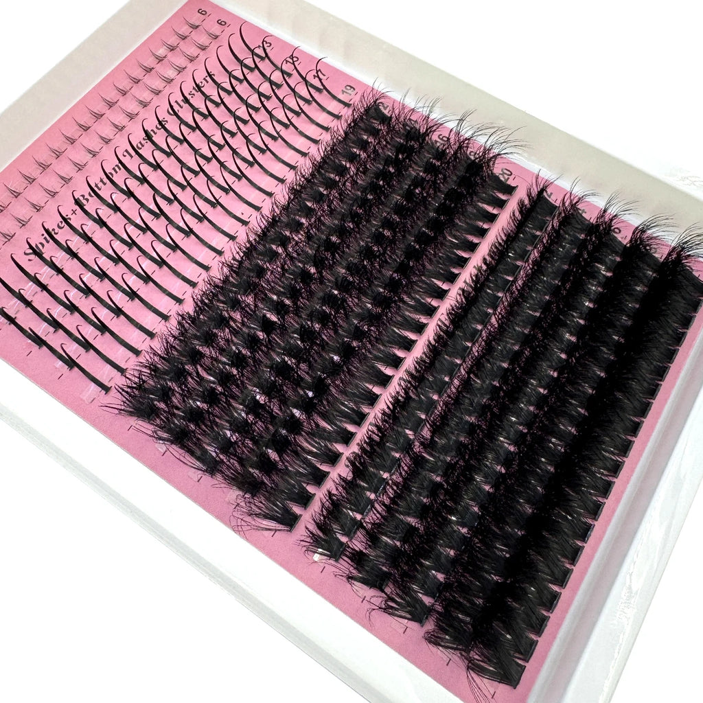 60D-200D Bottom&Spiky Lashes Clusters Volume Individual Lashes Cluster Extensions Spikes Lashes Clusters DIY Fairy/Manga Eyelash