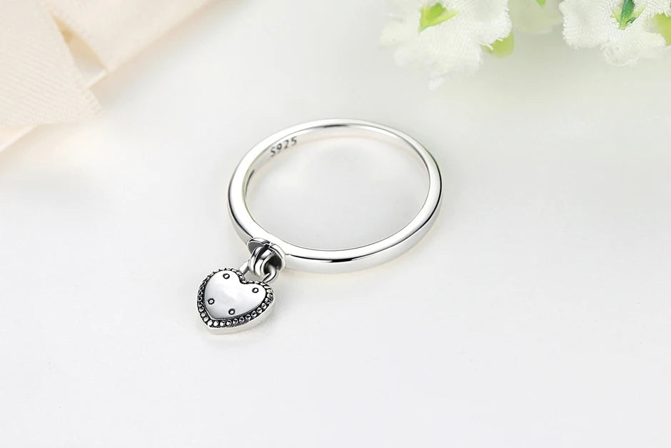 925 Sterling Silver Rings For Women Original Crown Love Heart Wishbone Engagement Wedding Rose Gold Crystal Ring Luxury Jewelry