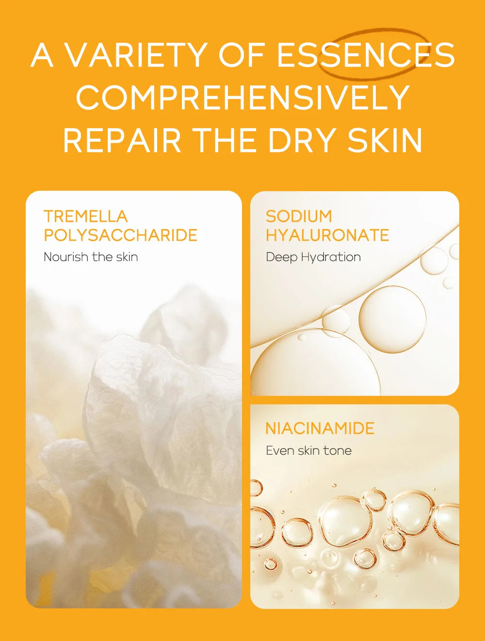 3pcs/set LAIKOU Skin Care Set Vitamin C Sakura Snail Essence Serum & Eye Cream & Face Cream Moisturizer Travel Size Skincare Set