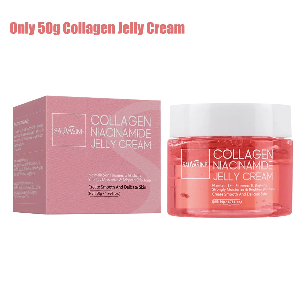 75ml Collagen Peel-off Face Mask Night Wrapping Mask + 50g Collagen Jelly Cream Firming Skin Moisturizing Facial Masks Cream