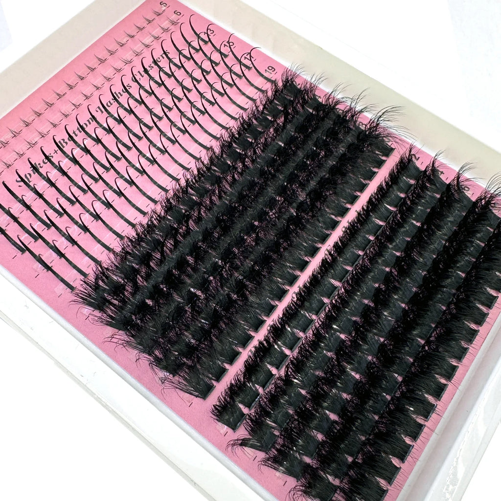 60D-200D Bottom&Spiky Lashes Clusters Volume Individual Lashes Cluster Extensions Spikes Lashes Clusters DIY Fairy/Manga Eyelash