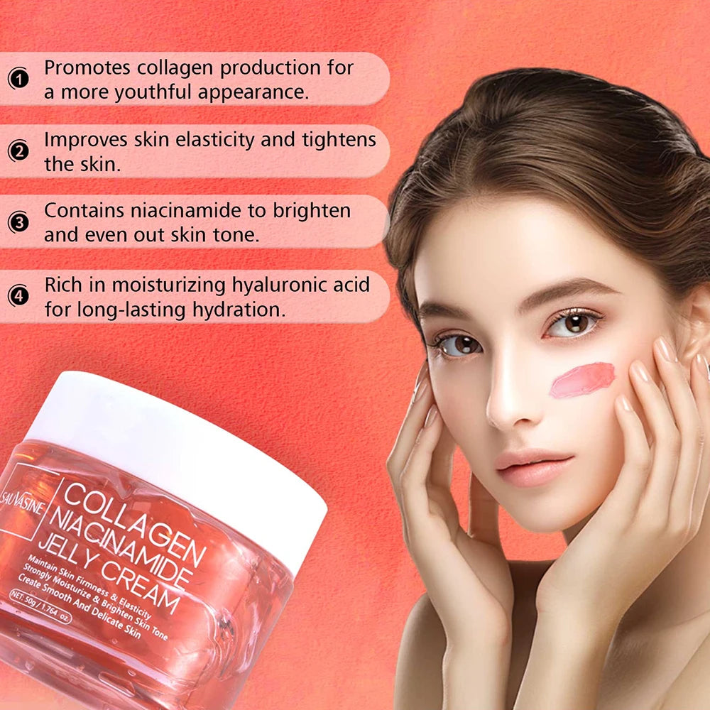 75ml Collagen Peel-off Face Mask Night Wrapping Mask + 50g Collagen Jelly Cream Firming Skin Moisturizing Facial Masks Cream