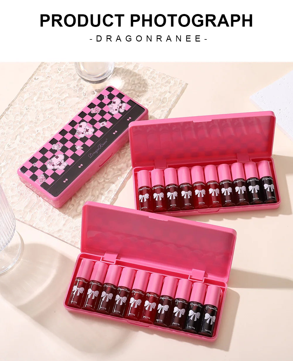 10 pack lip gloss set, easy to color and non fading, moisturizing lip gloss, waterproof and moisturizing lipstick water